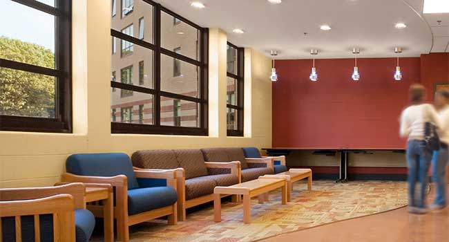 Photo of interior of Rhode Island College Residence Hall