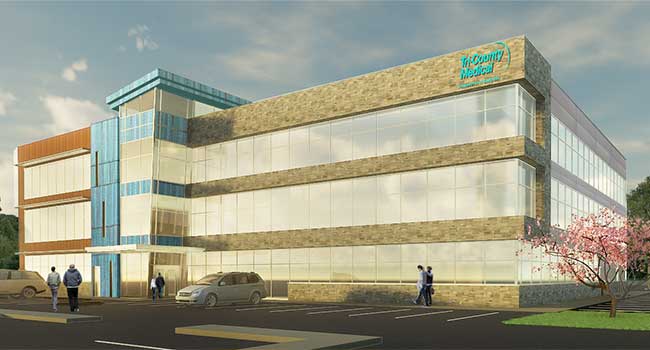 Rendering of proposed surgical and emergency medical services center
